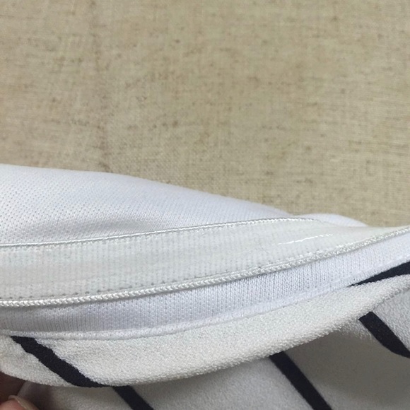 NWT- white and black striped wide leg jumpsuit. - Picture 3 of 6